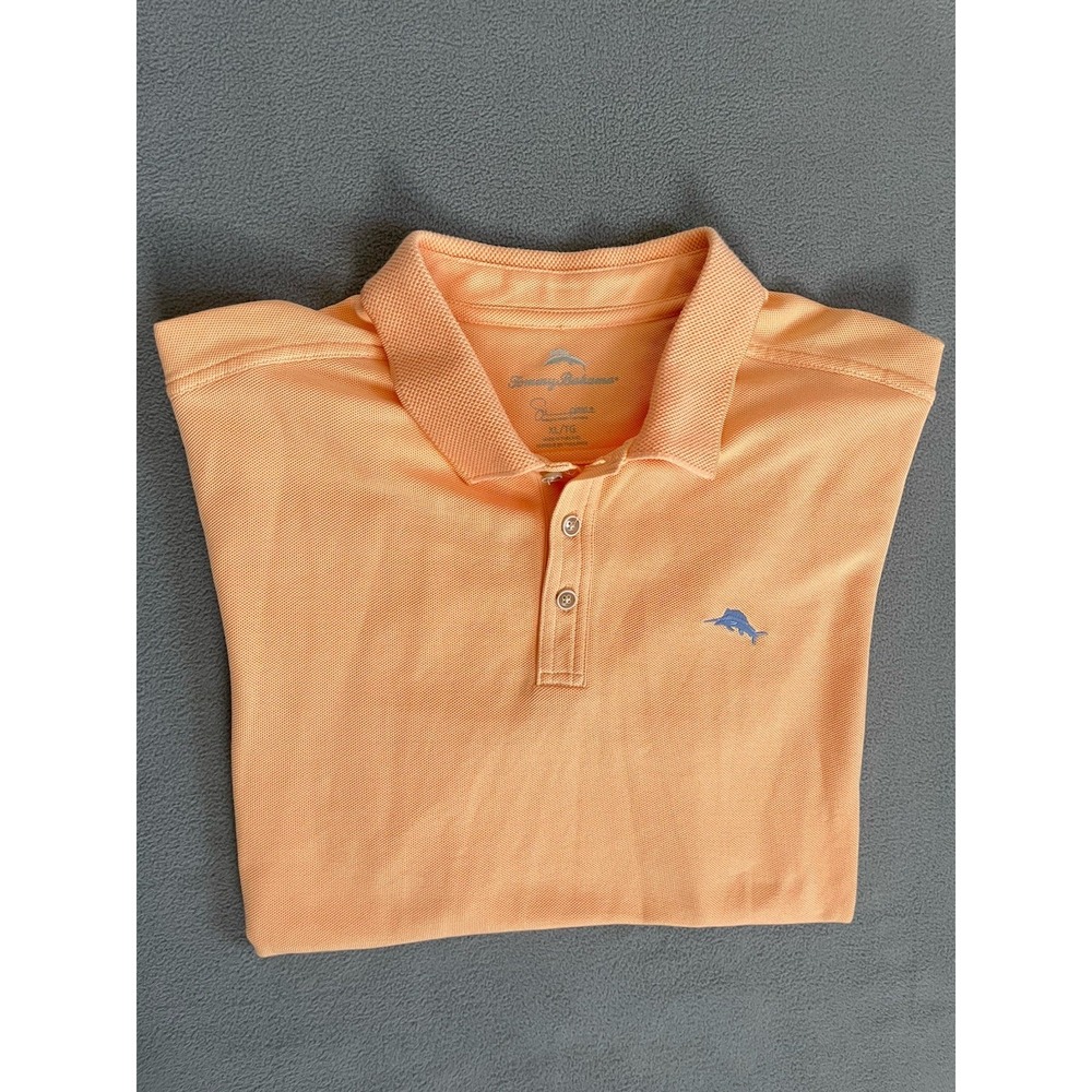 Tommy Bahama Mens Xl Orange Cream Polo Short Sleeve Supima Cotton Blend